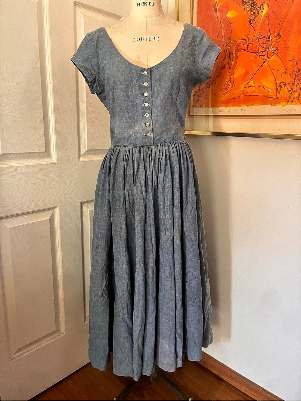 Ralph Lauren Women's Blue Midi Dress Size 10